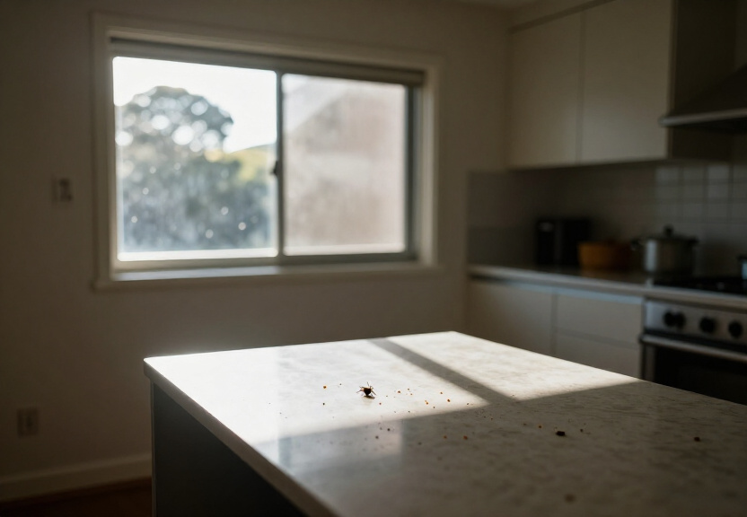 Spider webs in a Lalor Park roof space before treatment